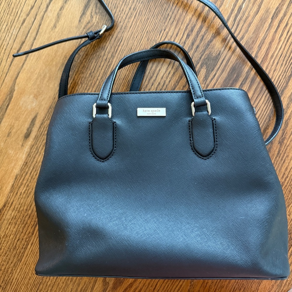Kate Spade Black Leather Tote Bag